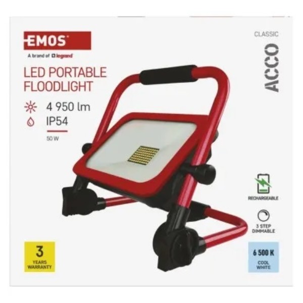 Фото - Светодиодный прожектор EMOS ZS2833 50W 4960Lm 6500K Li-Ion 15000 mAг IP54